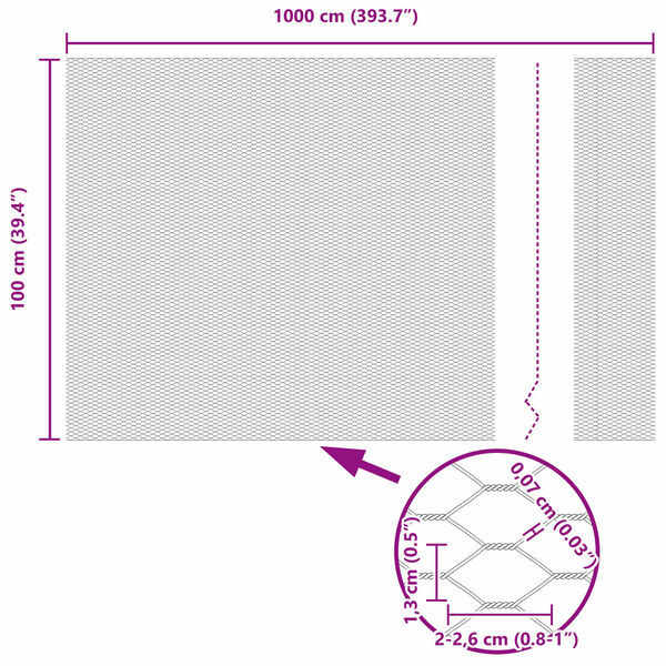 vidaXL Hexagonzaun Gr&uuml;n 1 x 10 m PVC