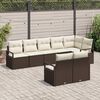 vidaXL Gartensofa-set mit Kissen 8 pcs Braun und Wei&szlig; Poly-Rattan