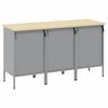 vidaXL Werkbank mit Schubladen 3 pcs Rot und Grau 150 x 55 x 85 cm