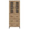 vidaXL Highboard Artisan-Eiche 69,5 x 34 x 180 cm Holzwerkstoff