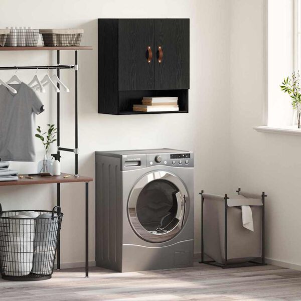 vidaXL Wandschrank Schwarz Eichen-Optik 60 x 31 x 70 cm Holzwerkstoff