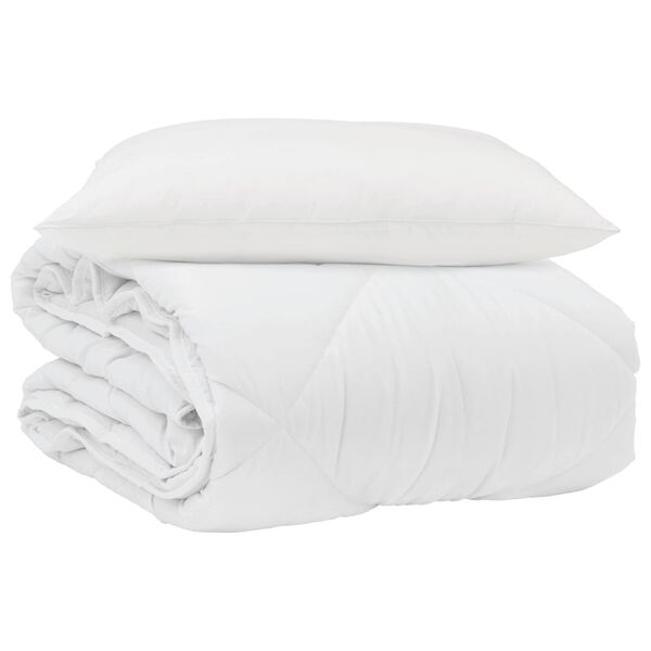 vidaXL Sommerdecke mit Kissen 2 pcs Wei&szlig; Mikrofaser