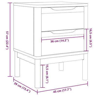 vidaXL Nachttisch Wachsbraun 45x39x57 cm Massivholz Kiefer