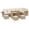 vidaXL Gartensofa-set mit Kissen 12 pcs Beige und Creme Poly-Rattan
