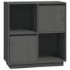 vidaXL Sideboard Grau 74x35x80 cm Massivholz Kiefer