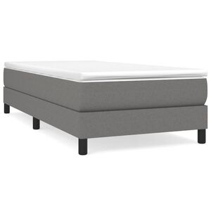 vidaXL Boxspringbett mit Matratze Dunkelgrau 90x200 cm Stoff