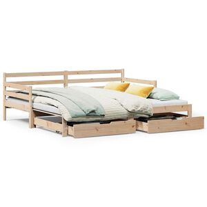 vidaXL Tagesbett Ausziehbar mit Schubladen ohne Matratze 90x200 cm