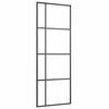 vidaXL Schiebetür ESG-Glas und Aluminium mattiert 90x205 cm Schwarz