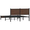 vidaXL Metallbett ohne Matratze Braun Eichen-Optik 140x200 cm