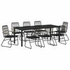 vidaXL Garten Essgruppe 9 pcs Schwarz Pulverbeschichteter Stahl