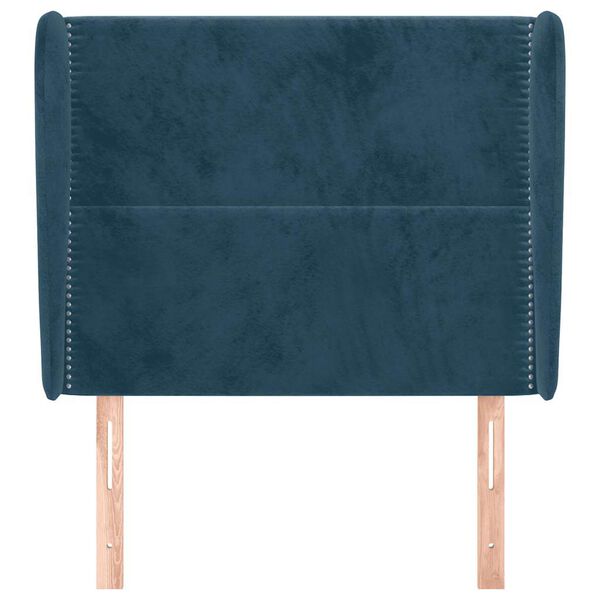 vidaXL Kopfteil mit Ohren Dunkelblau 83x23x118/128 cm Samt