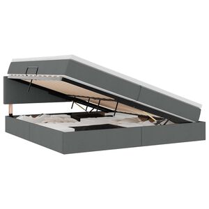 vidaXL Aufbewahrungsbett mit Matratze Dunkelgrau 200 x 200 cm Samt