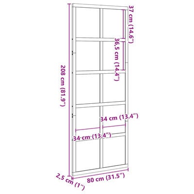 vidaXL Scheunentür 80x208 cm Massivholz Kiefer