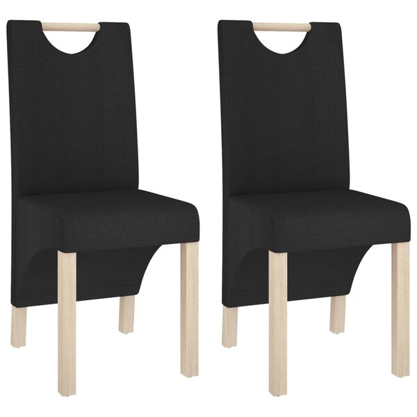 vidaXL Esszimmerst&uuml;hle 2 Stk. Schwarz Stoff