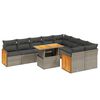 vidaXL 10-tlg. Garten-Sofagarnitur mit Kissen Grau Poly Rattan