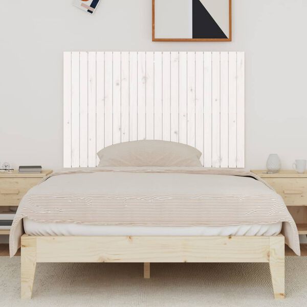vidaXL Wand-Kopfteil Wei&szlig; 140x3x90 cm Massivholz Kiefer