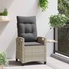 vidaXL Verstellbarer Gartenstuhl Hellgrau und Dunkelgrau Poly-Rattan