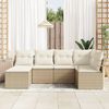 vidaXL Sofa Set mit Kissen 6 pcs Beige und Creme Poly-Rattan