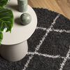 vidaXL Shaggy-Teppich PAMPLONA Hochflor Modern Schwarz Creme &Oslash; 200 cm