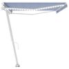 vidaXL Markise Manuell Einziehbar mit LED 500x300 cm Blau Wei&szlig;