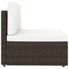 vidaXL Modulares 3-Sitzer-Sofa Poly Rattan Braun