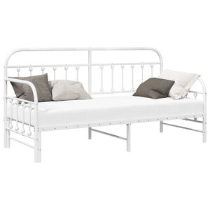 vidaXL Tagesbettrahmen Wei&szlig; 80 x 200 cm Pulverbeschichteter Stahl