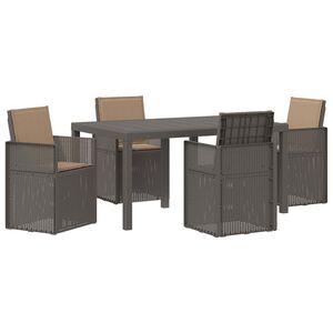 vidaXL Garten Essgruppe 5 stk. Hellgrau und Taupe PP