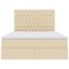 vidaXL Aufbewahrungsbett mit Matratze Creme 140 x 200 cm Polyester