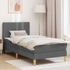 vidaXL Bettrahmen Dunkelgrau 90 x 190 cm Polyester