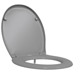 vidaXL Toilettensitz Grau 44,8 x 37,3 x 4,2 cm Duroplast