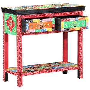 vidaXL Konsolentisch mit Schubladen Mehrfarbig 80 x 35 x 76 cm