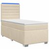 vidaXL Boxspringbett mit Matratze mit Kopfteil Creme 90 x 190 cm Stoff