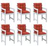 vidaXL Niedriglehner-Auflagen 6 Stk. Melange Rot 100x50x7 cm Stoff