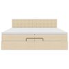 vidaXL Ottoman-Bett mit Matratze Creme 200x200 cm Stoff