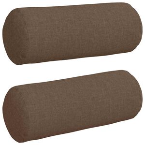vidaXL Bolsterkissen 2 St&uuml;ck Braun &Oslash; 15 x 40 cm Stoff