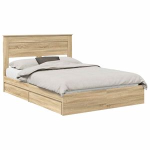 vidaXL Aufbewahrungsbett Sonoma-Eiche 160 x 200 cm Holzwerkstoff