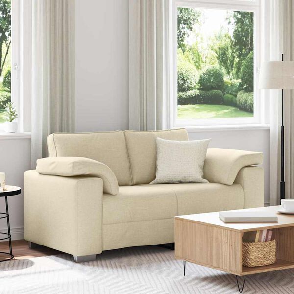 vidaXL Sofa Creme 160 x 77 x 82 cm Stoff