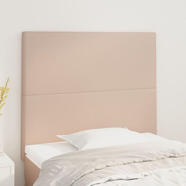 vidaXL Kopfteil Cappuccino 100x5x118/128 cm Kunstleder