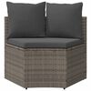 vidaXL 2-tlg. Garten-Sofagarnitur mit Auflagen Poly Rattan Grau