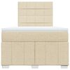 vidaXL Boxspringbett mit Matratze Creme 120x190 cm Stoff