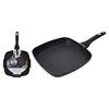 Excellent Houseware Grillpfanne 26x26x4,5 cm Geschmiedetes Aluminium