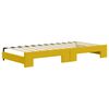 vidaXL Tagesbett Ausziehbar mit Schubladen Gelb 90x200 cm Samt