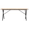 vidaXL Esstisch X-Gestell 180x90x75,5 cm Massivholz Kiefer & Stahl
