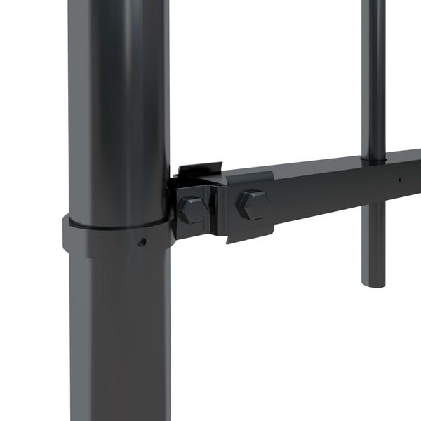 vidaXL Gartenzaun mit B&ouml;gen Stahl 1248 x 80 cm Schwarz