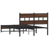 vidaXL Metallbett ohne Matratze Eichen-Optik 120x190 cm