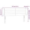 vidaXL Kopfteil mit Ohren Hellgrau 147x23x78/88 cm Samt