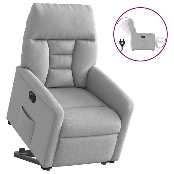 vidaXL Relaxsessel mit Aufstehhilfe Elektrisch Wolkengrau Stoff