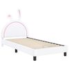 vidaXL Kinderbettgestell mit Kopfteil mit Kopfteil Wei&szlig; 90 x 190 cm PU