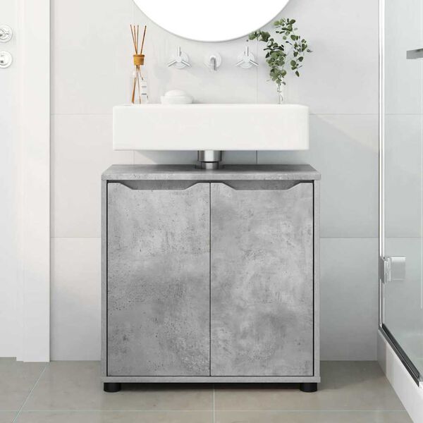 vidaXL Badezimmerwaschbecken-Schrank Beton Grau 60 x 30 x 60 cm