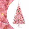 vidaXL K&uuml;nstlicher vorbeleuchteter Weihnachtsbaum Rosa 150 cm PVC